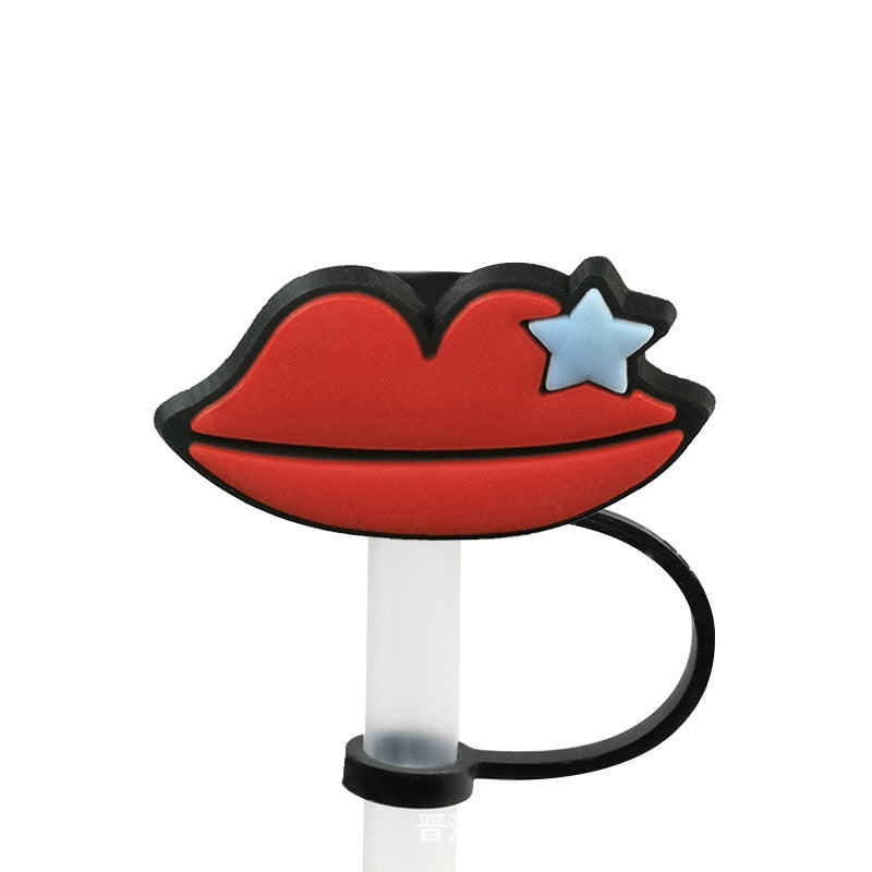 Wholesale 10PCS BOO Creative Logo Silicone Straw Tube Cap Straw Decoration